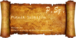 Putnik Szibilla névjegykártya